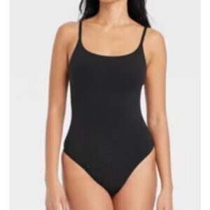 NWT Auden Black Size XL Women Bodysuit Cotton Blend Adjustable Strap 38D‎ 40D